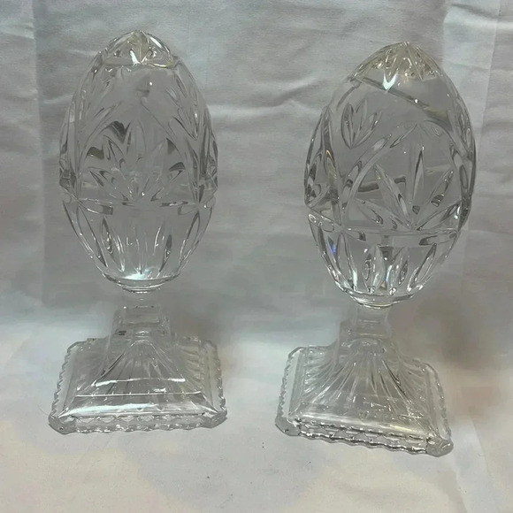 Vintage Other - Vintage Lead Crystal Eggs Set of 2 Decor Paperweight